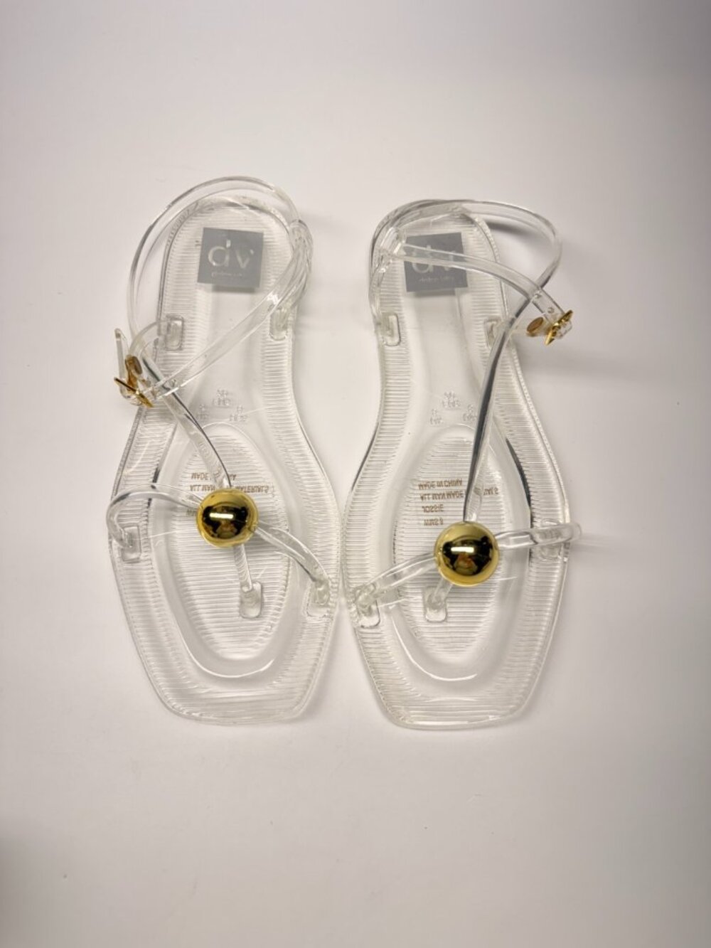 Dolce Vita Women's Kenley Vinyl Strappy Jewelry Stud Flat Sandals Sz 8